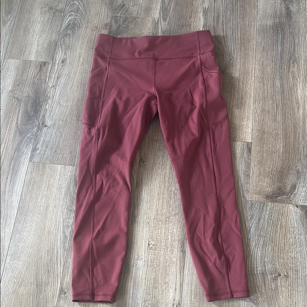 Lululemon Athletica Red Leggings High Waist Moisture-Wicking
